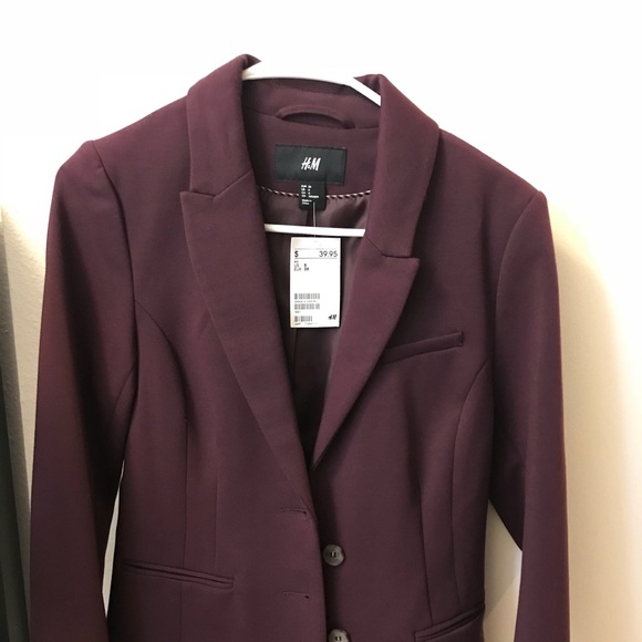 H&m burgundy blazer Clearance